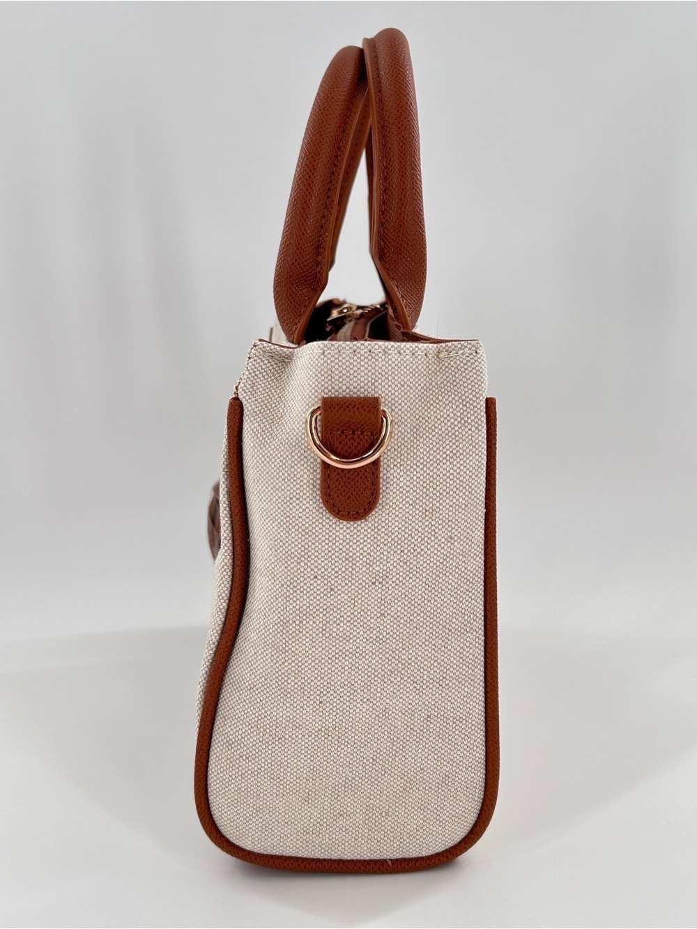 Bebe Paisley Mini Satchel Crossbody Caramel Tan Canvas - Picture 6 of 10